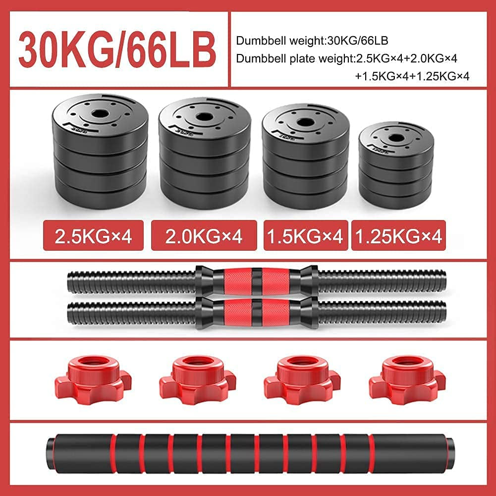 Dumbbells Set 3 in 1 Adjustable Dumbells Weights Set, 22 33 44 55 66Lb Dumbell Set Weight, Barbell Weight Set for Indoor Free Weight Training, Exercise Fitness Dumbbells for Men and Women