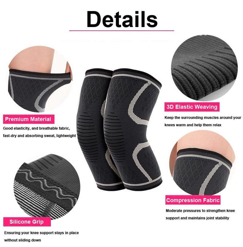 Rodilleras Gym Para El Dolor Levantar Pesas Deportivas Compresion Rodillera, S