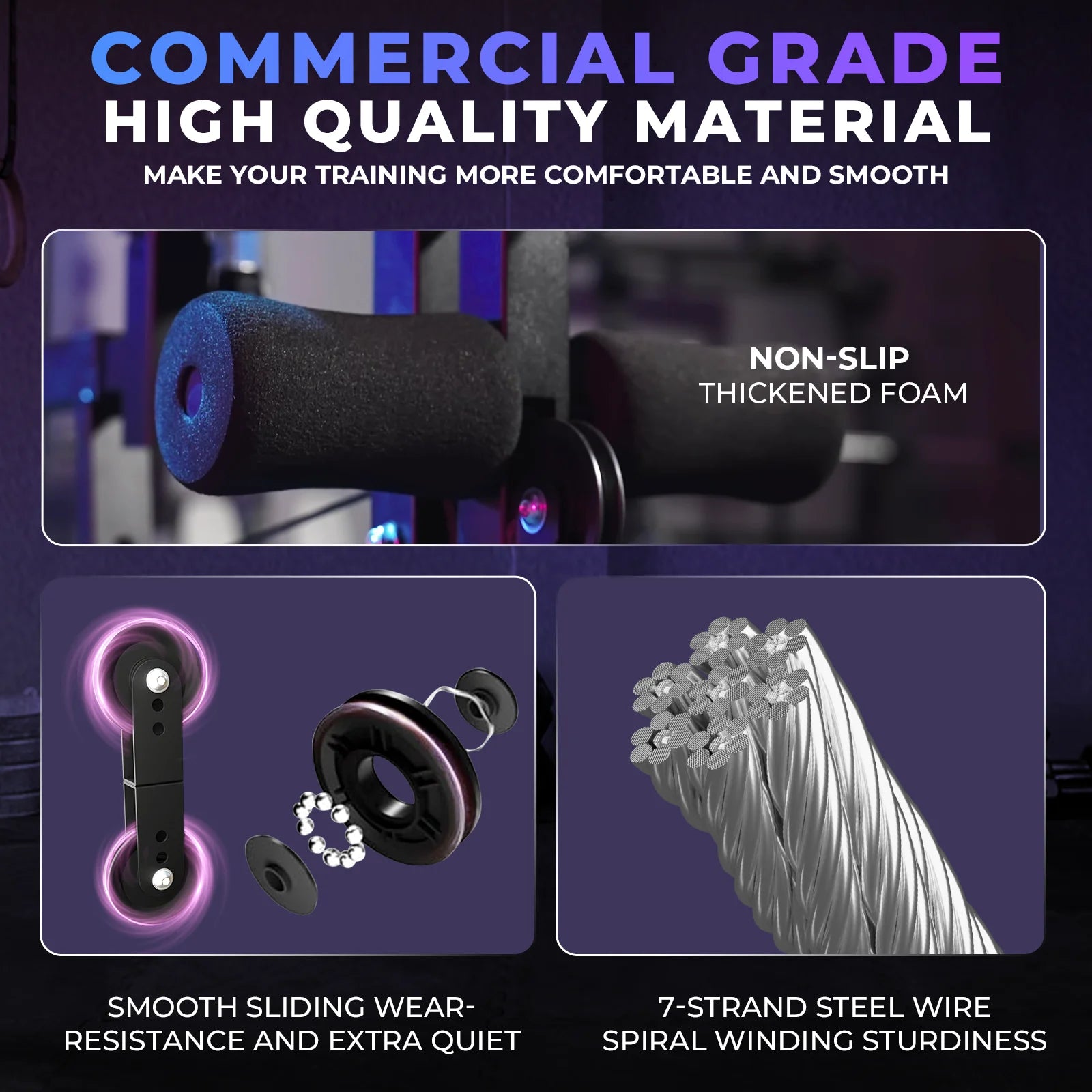 Home Gym Workout Station, Full Body Traning Weight Cable Machine with 138Lbs Weight Stack