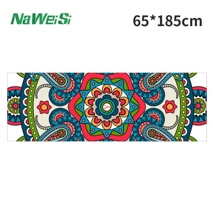 Yoga Mat Towel Double-Side Velvet Yoga Fitness Isolation Mat Non-Slip Folding Portable Sports Mat Towel Beach Quick Dry Towel